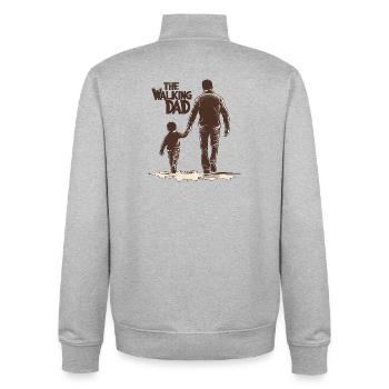 Der laufende Vater - Unisex Organic Zip Sweatshirt von Stanley/Stella - Grau meliert - Hinten - AI Model Male 185 light (185cm)