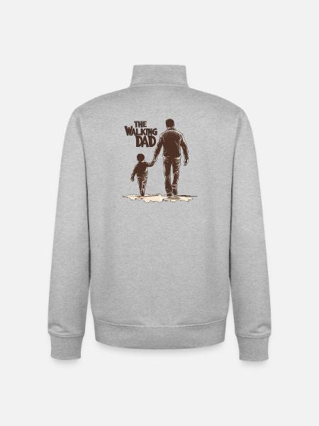 The walking dad - Unisex Organic Zip Sweatshirt by Stanley/Stella - heather grey