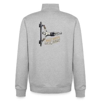 Golden Calisthenics Wrist Wraps - Unisex Organic Zip Sweatshirt by Stanley/Stella - heather grey - Back - AI Model Male 185 light (185cm)