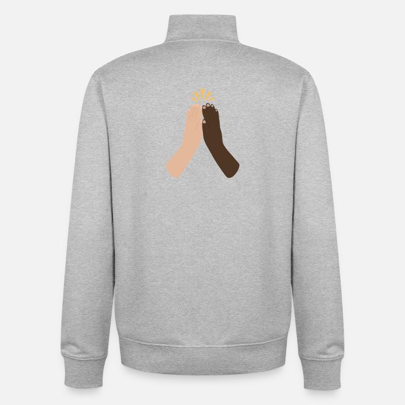Diverse Hands Clap Unity - Unisex Organic Zip Sweatshirt by Stanley/Stella - heather grey