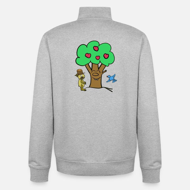 Apfelbaum Baum Teddybär Sommer Kind - Unisex Organic Zip Sweatshirt von Stanley/Stella - Grau meliert