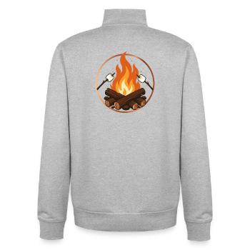 Campfire with Marshmallows Camping Motif - Unisex Organic Zip Sweatshirt by Stanley/Stella - heather grey - Back - AI Model Male 185 light (185cm)