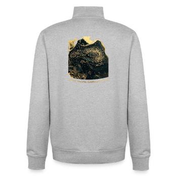 Pacific Garbage Patch - Unisex Organic Zip Sweatshirt by Stanley/Stella - heather grey - Back - AI Model Male 185 light (185cm)