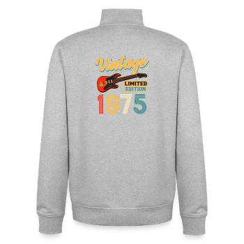 Vintage 1975 Guitar Limited Edition Design - Unisex Organic Zip Sweatshirt von Stanley/Stella - Grau meliert - Hinten - AI Model Male 185 light (185cm)