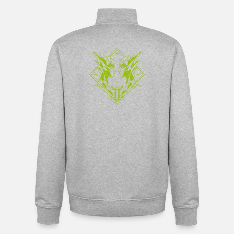 Gémeaux – Dualité et Équilibre - Sweat zippé unisexe en coton bio Stanley/Stella - gris chiné