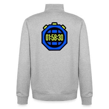 Stopwatch Best Time Half Marathon - Unisex Organic Zip Sweatshirt by Stanley/Stella - heather grey - Back - AI Model Male 185 light (185cm)