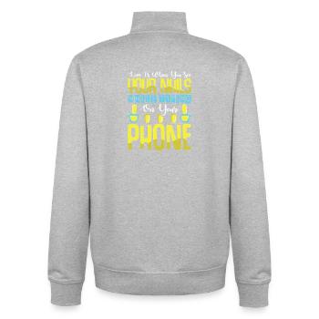 Nail Designer Nail Designer Cosmetics Nail Salon - Unisex Organic Zip Sweatshirt by Stanley/Stella - heather grey - Back - AI Model Male 185 light (185cm)