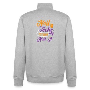 Nail Designer Nail Designer Cosmetics Nail Salon - Unisex Organic Zip Sweatshirt by Stanley/Stella - heather grey - Back - AI Model Male 185 light (185cm)
