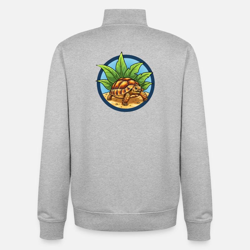 Tortue égyptienne - Sweat zippé unisexe en coton bio Stanley/Stella - gris chiné
