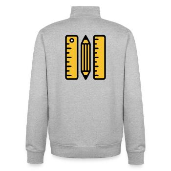 Stift Lineale Zeichnen Architektur - Unisex Organic Zip Sweatshirt von Stanley/Stella - Grau meliert - Hinten - AI Model Male 185 light (185cm)