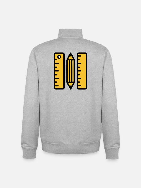 Stift Lineale Zeichnen Architektur - Unisex Organic Zip Sweatshirt von Stanley/Stella - Grau meliert