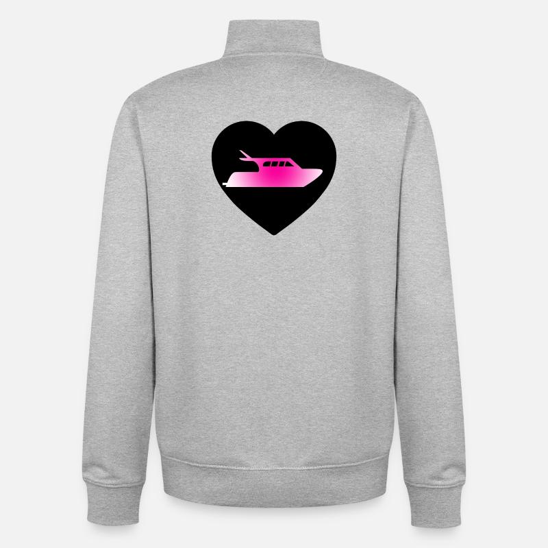 Canot automobile - Sweat zippé unisexe en coton bio Stanley/Stella - gris chiné