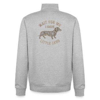 Warte Auf Mich – Kleine Beine, Großer Charme Dacke - Unisex Organic Zip Sweatshirt von Stanley/Stella - Grau meliert - Hinten - AI Model Male 185 light (185cm)