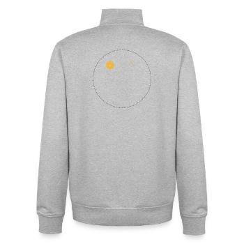 Zitrus Orbit Druck - Unisex Organic Zip Sweatshirt von Stanley/Stella - Grau meliert - Hinten - AI Model Male 185 light (185cm)
