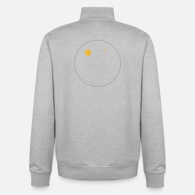 Citrus Orbit Print - Unisex Organic Zip Sweatshirt by Stanley/Stella - heather grey