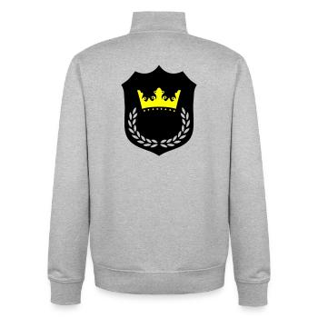 Couronne Splendeur Jaune Noir - Sweat zippé unisexe en coton bio Stanley/Stella - gris chiné - Dos - AI Model Male 185 light (185cm)