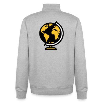 Globus Weltkugel Erde Schule - Unisex Organic Zip Sweatshirt von Stanley/Stella - Grau meliert - Hinten - AI Model Male 185 light (185cm)