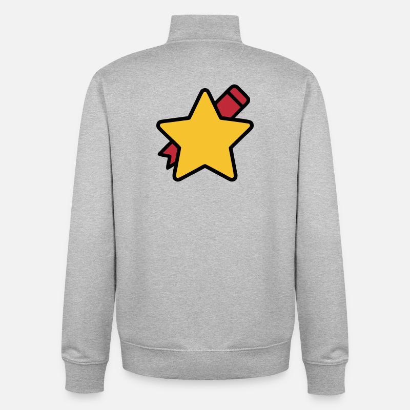 Enseignant à l’école Star Pen - Sweat zippé unisexe en coton bio Stanley/Stella - gris chiné