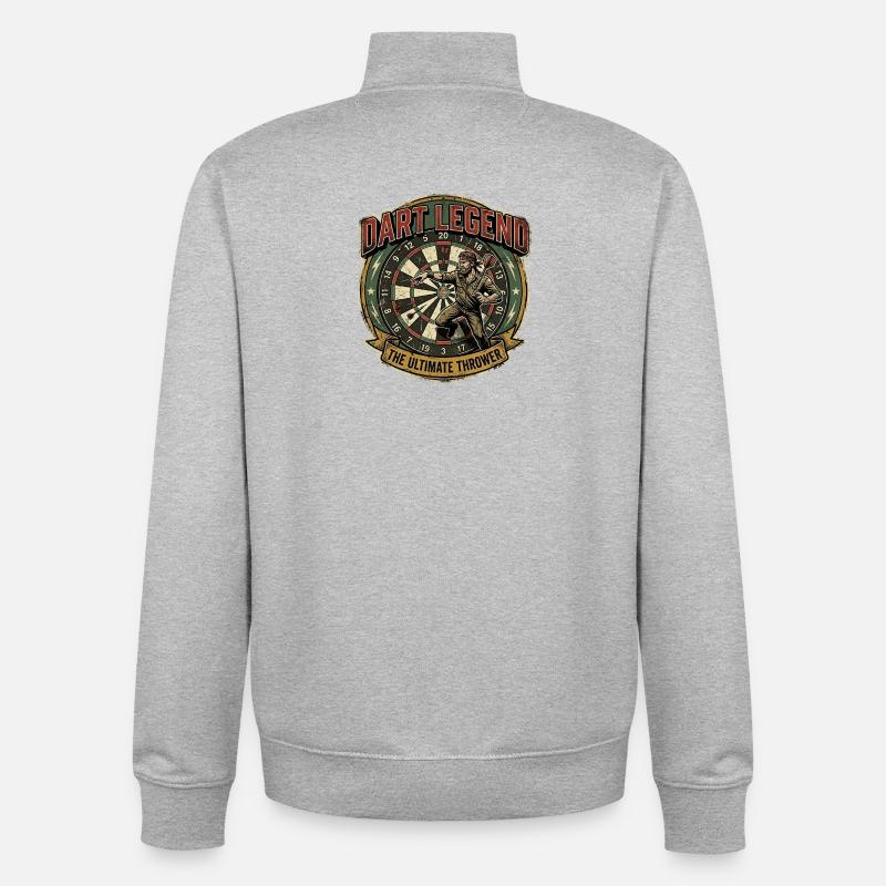 Dart Legend: Ultimate Thrower - Unisex Organic Zip Sweatshirt von Stanley/Stella - Grau meliert