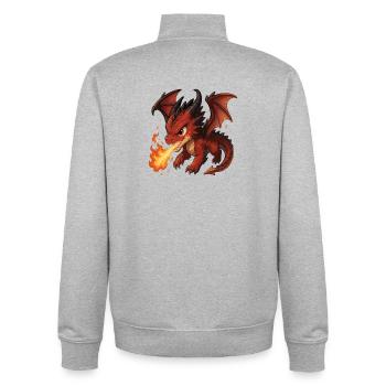 Red Dragon Fire Breath - Unisex Organic Zip Sweatshirt by Stanley/Stella - heather grey - Back - AI Model Male 185 light (185cm)