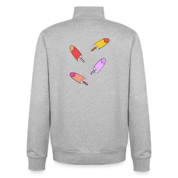 Eis Kinder Sommer Erfrischung  - Unisex Organic Zip Sweatshirt von Stanley/Stella - Grau meliert - Hinten - AI Model Male 185 light (185cm)