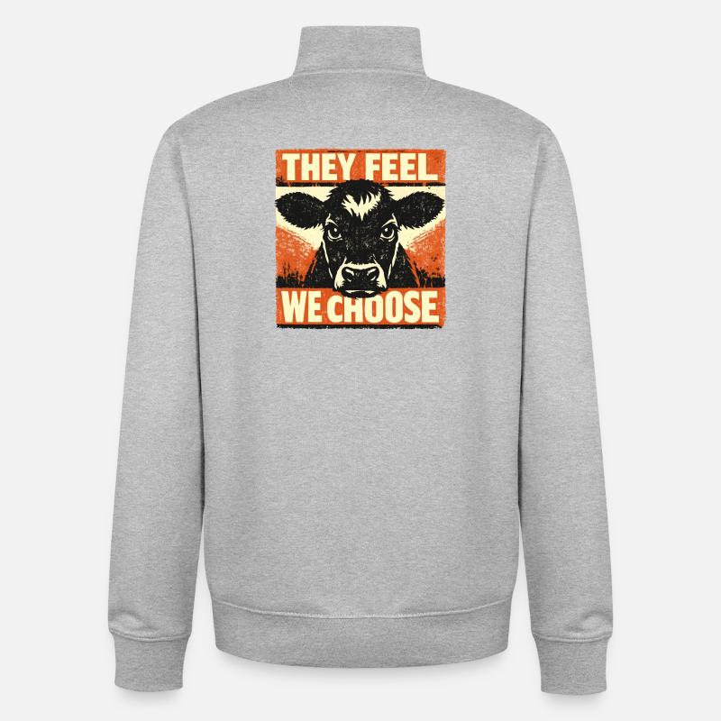 Tierwohl - Unisex Organic Zip Sweatshirt von Stanley/Stella - Grau meliert