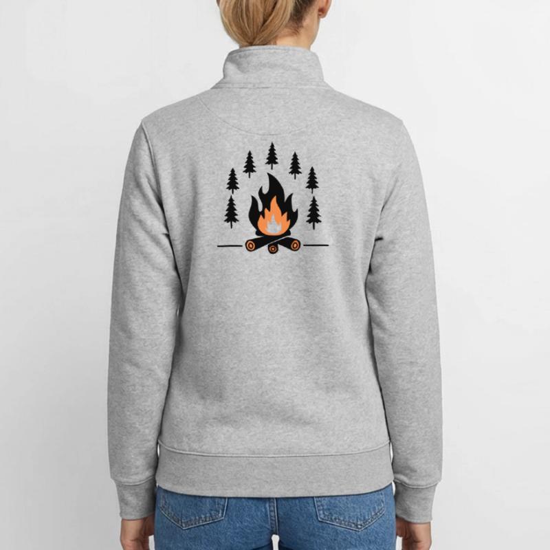 Forêt Chaleureuse du Feu de Camp Sweat zippé unisexe en coton bio Stanley/Stella