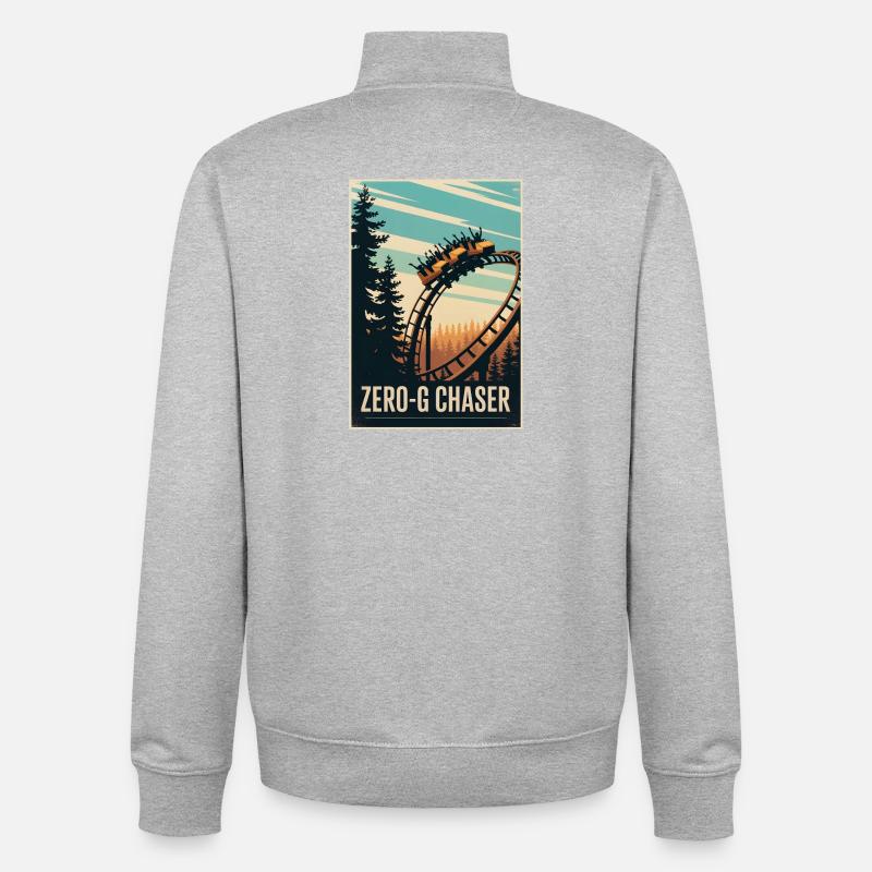 Zero-G Jäger | Achterbahn Thrill - Unisex Organic Zip Sweatshirt von Stanley/Stella - Grau meliert