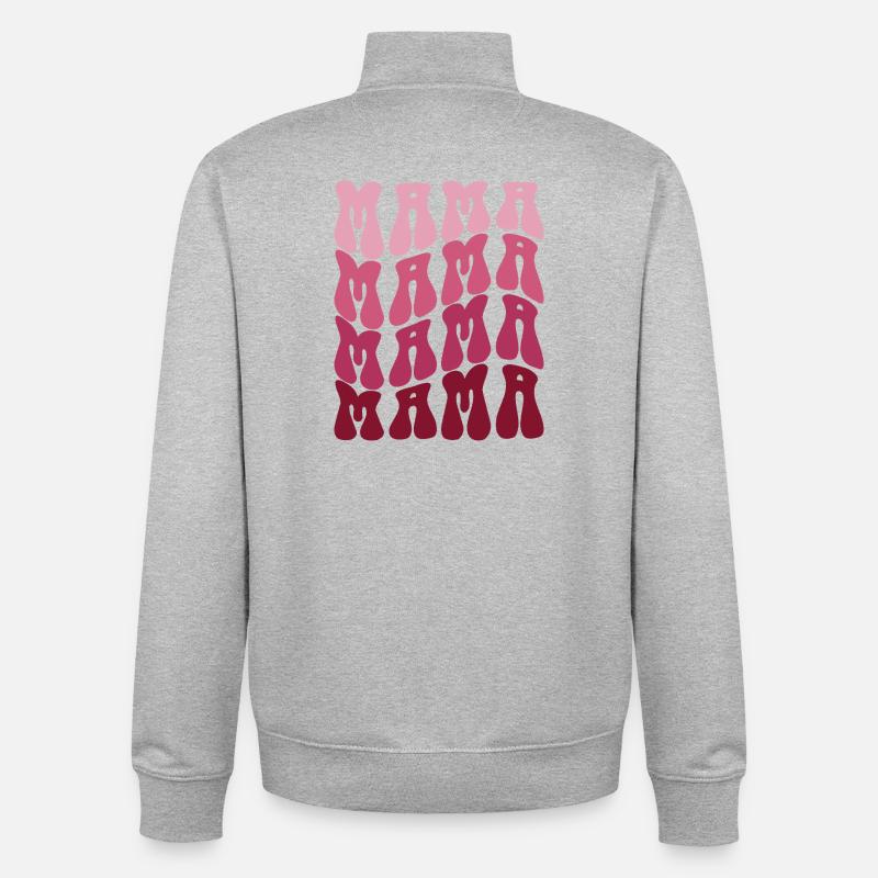 Mama Muster im Pink Gradient - Unisex Organic Zip Sweatshirt von Stanley/Stella - Grau meliert