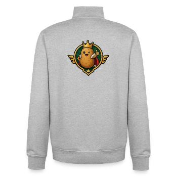 Héros royaux de la pomme de terre - Sweat zippé unisexe en coton bio Stanley/Stella - gris chiné - Dos - AI Model Male 185 light (185cm)