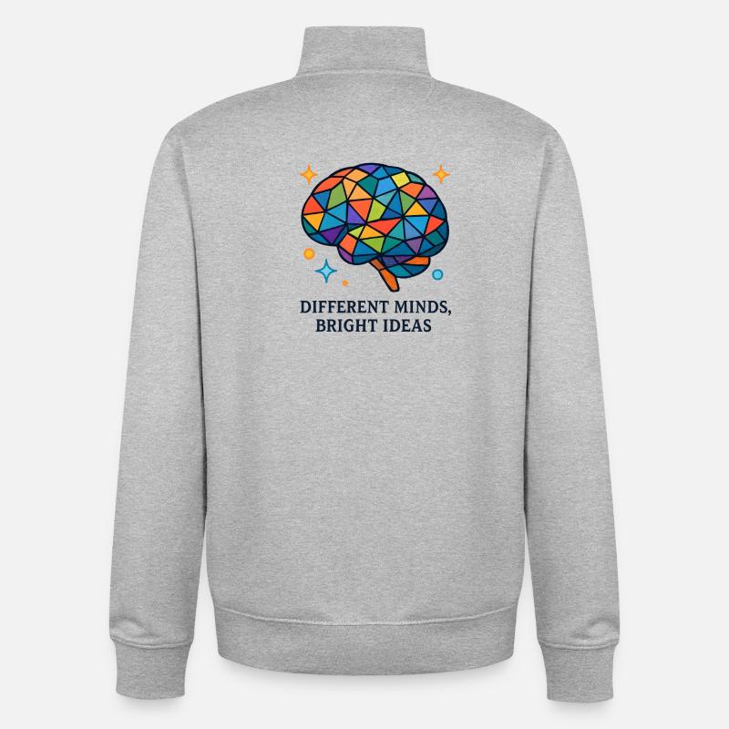Mosaic Brain: Multiple Ideas - Unisex Organic Zip Sweatshirt by Stanley/Stella - heather grey