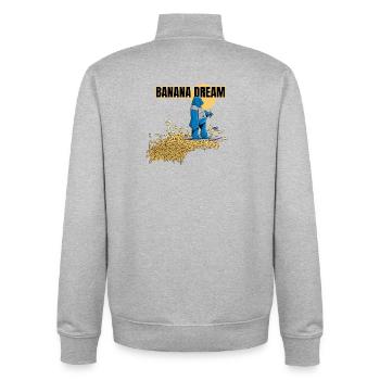 Banana Dream Surf - Sweat zippé unisexe en coton bio Stanley/Stella - gris chiné - Dos - AI Model Male 185 light (185cm)
