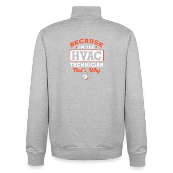 Technicien climatisation Technicien en réfrigération Chauffage - Sweat zippé unisexe en coton bio Stanley/Stella - gris chiné - Dos - AI Model Male 185 light (185cm)