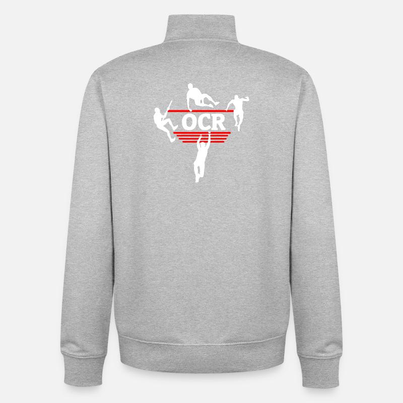 OCR Minimal – Conception propre des obstacles - Sweat zippé unisexe en coton bio Stanley/Stella - gris chiné