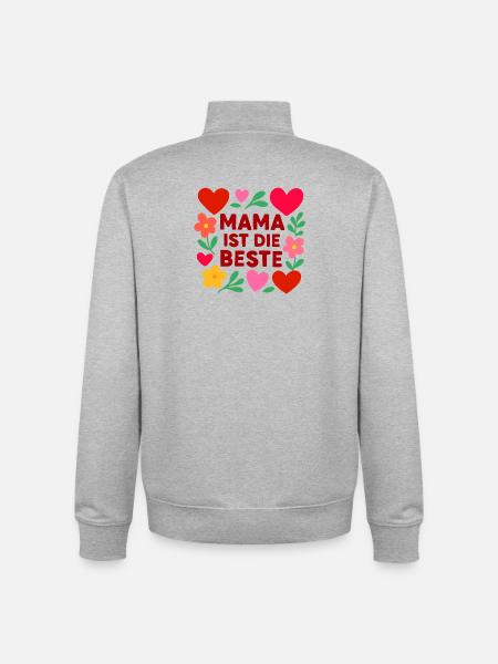 Mom is the best - Unisex Organic Zip Sweatshirt by Stanley/Stella - heather grey