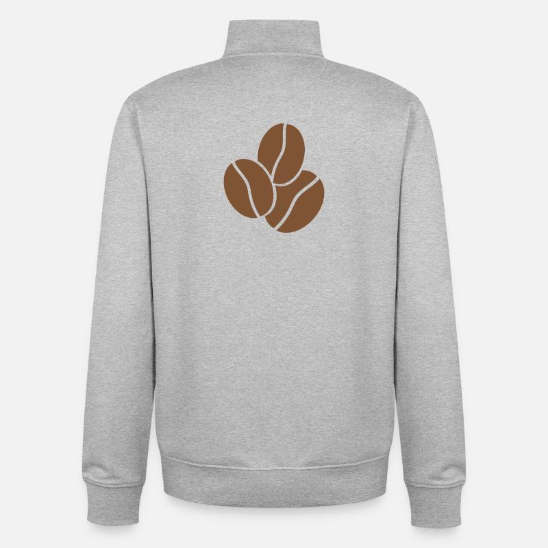 Grains de café - Sweat zippé unisexe en coton bio Stanley/Stella - gris chiné