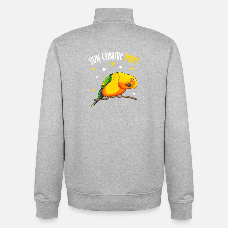 Sun Conure Mama - Unisex Organic Zip Sweatshirt von Stanley/Stella - Grau meliert