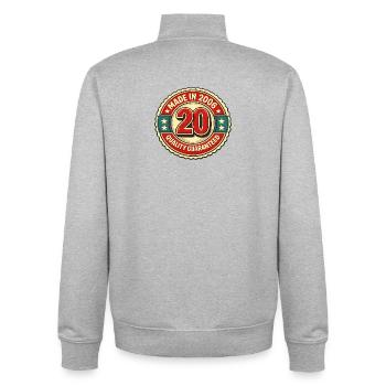 20. Geburtstag 2006 - Unisex Organic Zip Sweatshirt von Stanley/Stella - Grau meliert - Hinten - AI Model Male 185 light (185cm)