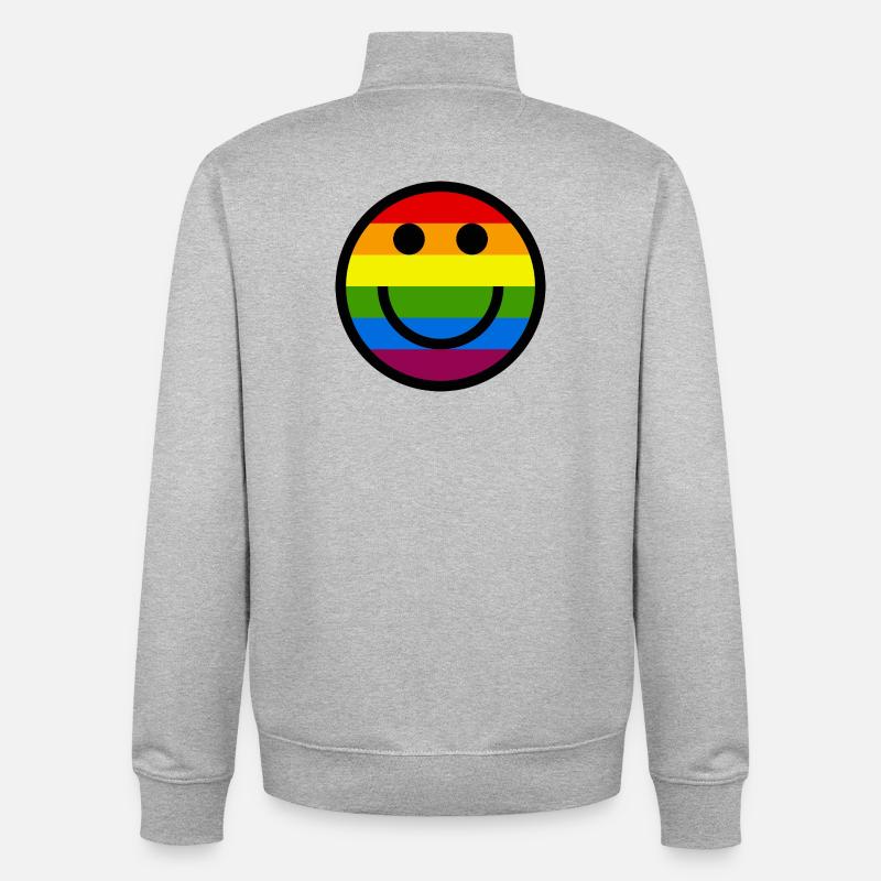 Pride Smile - Unisex Organic Zip Sweatshirt by Stanley/Stella - heather grey