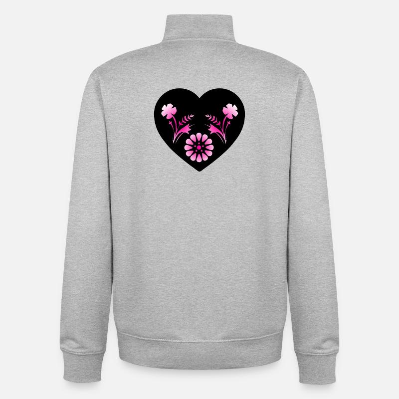 Flowers - Unisex Organic Zip Sweatshirt by Stanley/Stella - heather grey