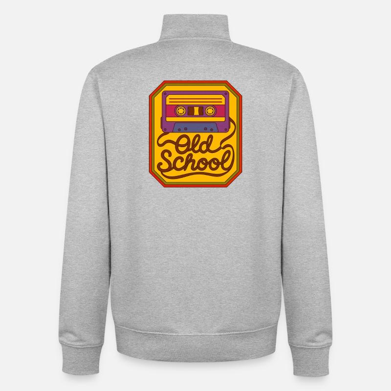 Old School Kassetten-Retro-Patch - Unisex Organic Zip Sweatshirt von Stanley/Stella - Grau meliert