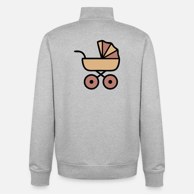 Stroller Baby Boho Icon - Unisex Organic Zip Sweatshirt by Stanley/Stella - heather grey