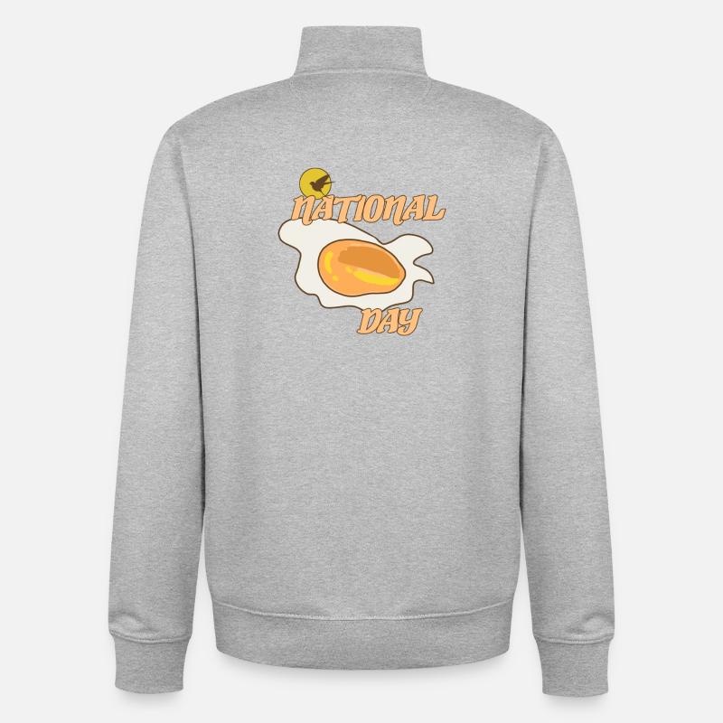 Egg Day - Unisex Organic Zip Sweatshirt by Stanley/Stella - heather grey