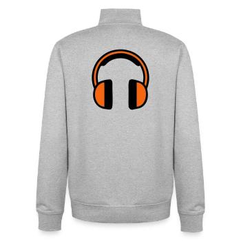 Gehörschutz Kopfhörer Baustelle - Unisex Organic Zip Sweatshirt von Stanley/Stella - Grau meliert - Hinten - AI Model Male 185 light (185cm)