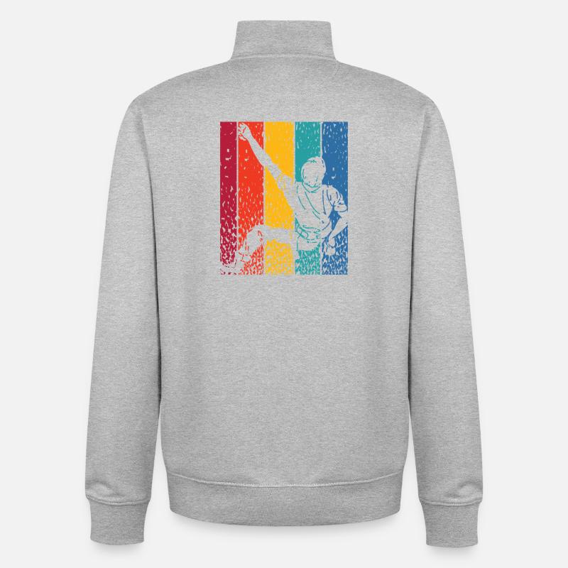 Bloc de bloc de Boulderer - Sweat zippé unisexe en coton bio Stanley/Stella - gris chiné