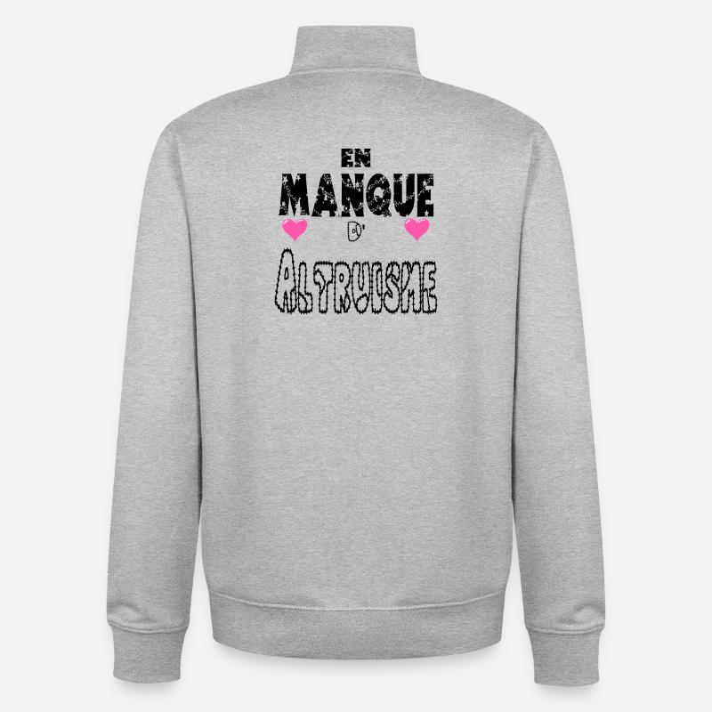 Lacking altruism - Unisex Organic Zip Sweatshirt by Stanley/Stella - heather grey