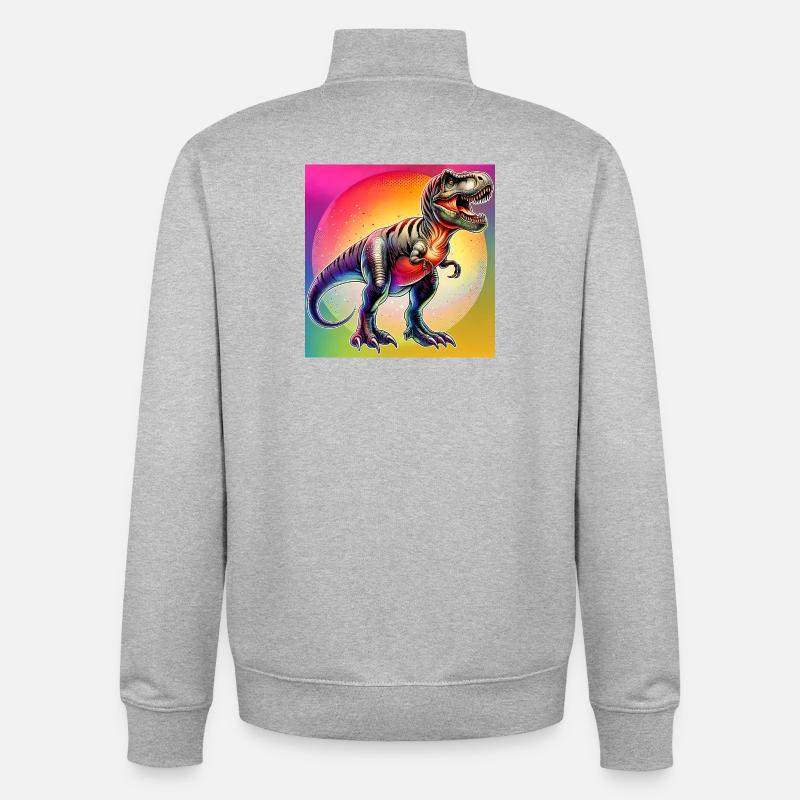 Dinosaurier - Unisex Organic Zip Sweatshirt von Stanley/Stella - Grau meliert