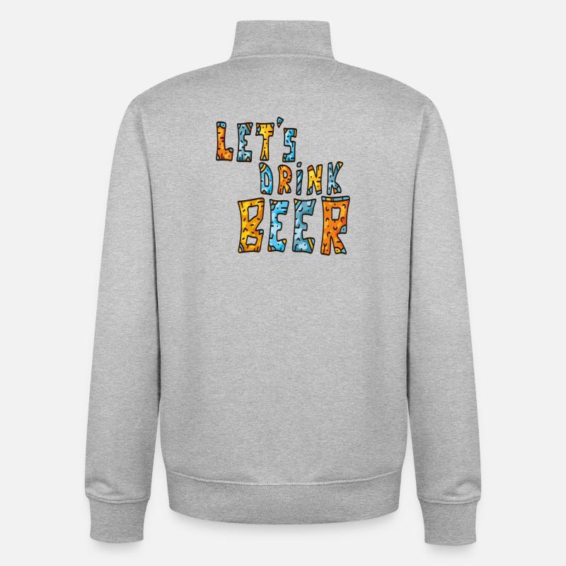 Buvons une bière - Sweat zippé unisexe en coton bio Stanley/Stella - gris chiné