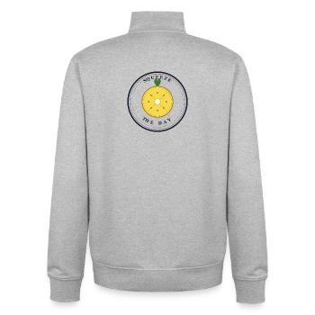Pressez la journée - Sweat zippé unisexe en coton bio Stanley/Stella - gris chiné - Dos - AI Model Male 185 light (185cm)