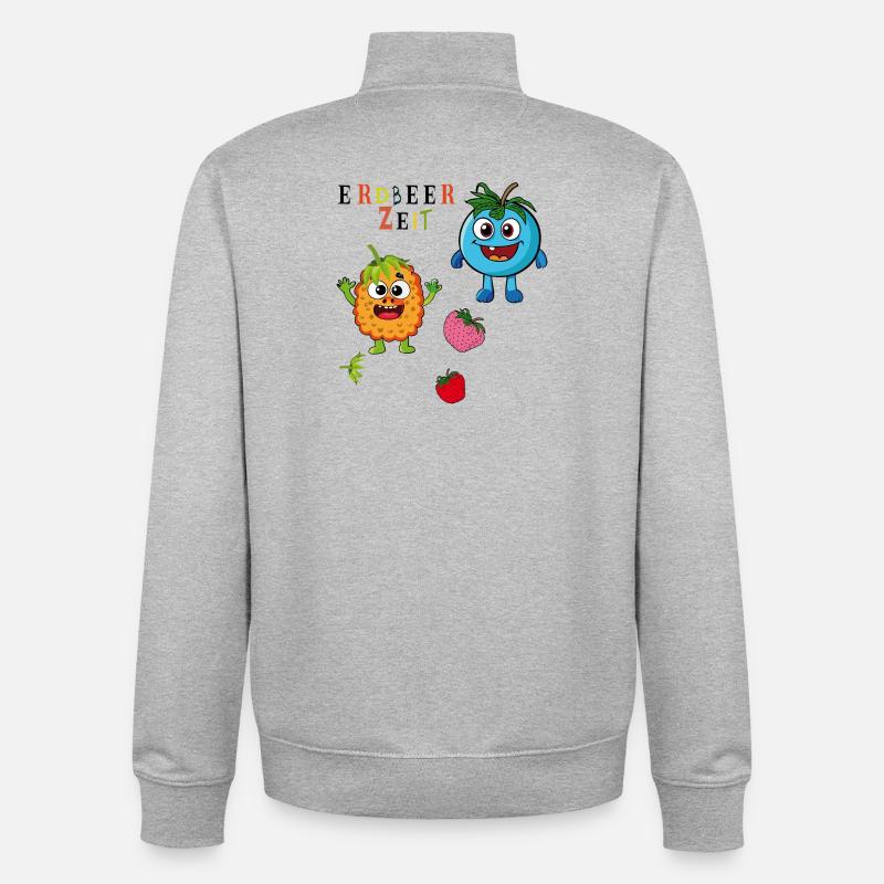L’heure des fraises - Sweat zippé unisexe en coton bio Stanley/Stella - gris chiné